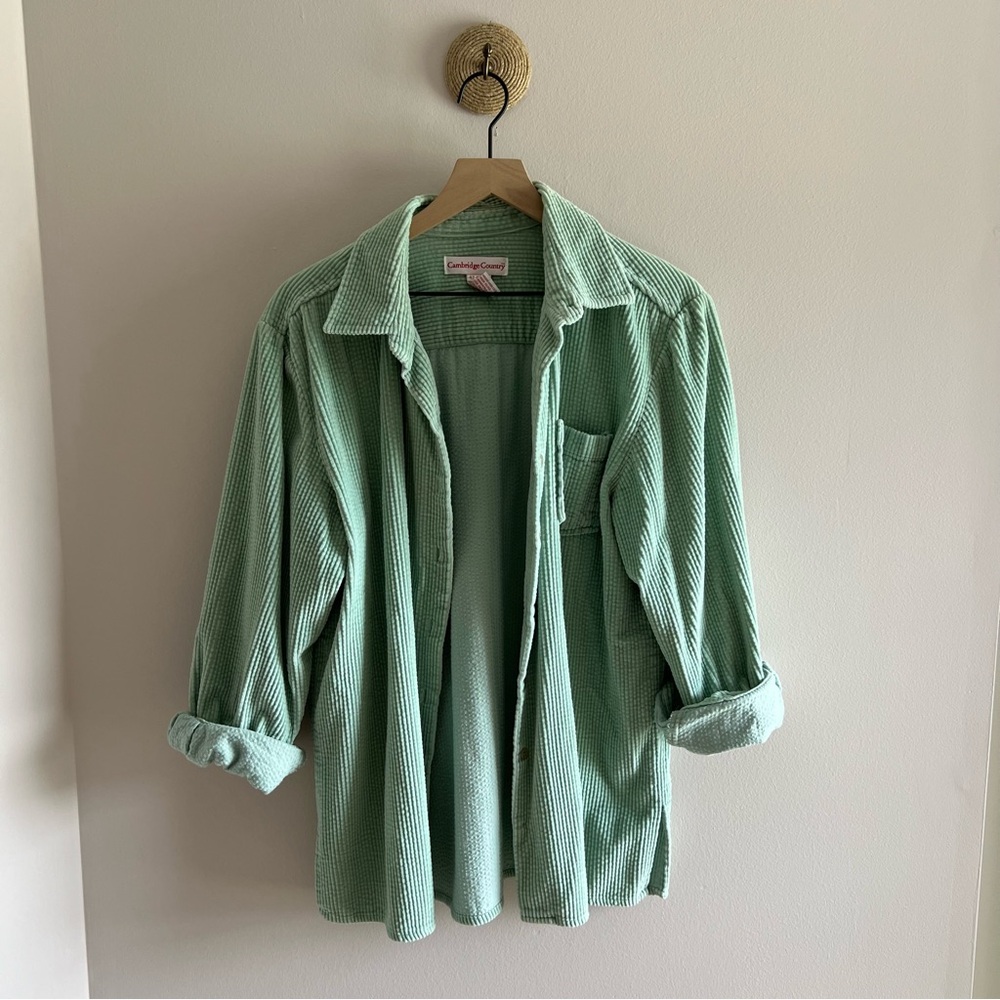Green Corduroy Button Up